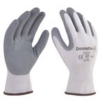 Guantes de nylon DermaCare 51-801 con nitrilo sólido gris 20cm