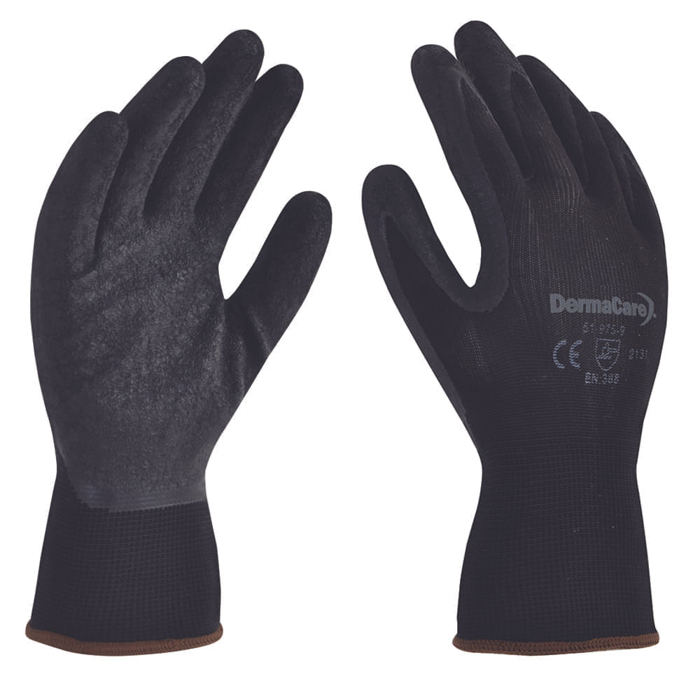  Guantes de trabajo de seguridad con revestimiento de látex,  paquete de 8 pares de guantes recubiertos para el trabajo, para hombres y  mujeres (XL, negro) : Herramientas y Mejoras del Hogar