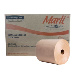 Toalla en Rollo Ecológica Marly 30 x 180 mts 1 caja con 6 Rollos