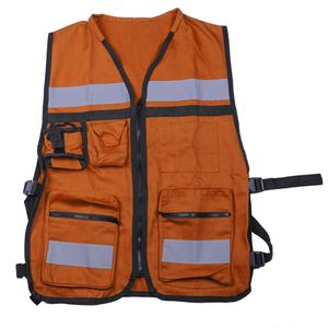 Chaleco brigadista naranja reflejante con bolsas unitalla