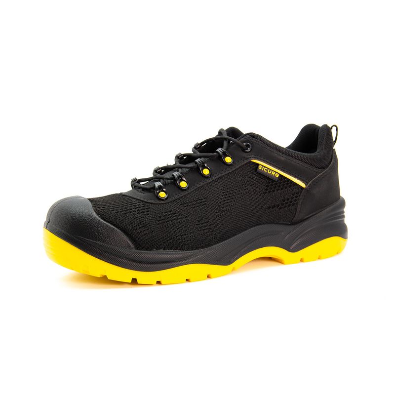 Tenis-de-Seguridad-Corte-Textil-Con-Suela-de-Doble-Densidad-PU-TPU-Dielectrico-Modelo-SA502-Color-Negro-Amarillo