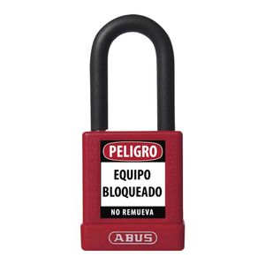 Candado LOTO 74/40 ABUS dieléctrico arco de plástico rojo