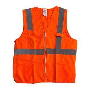 Chaleco de seguridad poliéster naranja reflejante con bolsas (M, G, EG)