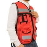 Chaleco brigadista naranja reflejante con bolsas unitalla