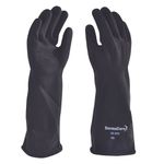 Guantes negros de látex DermaCare 56-450 con puño rolado 45cm