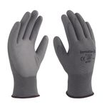 Guantes de nylon gris DermaCare 51-610 con poliuretano 21cm