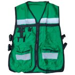 Chaleco brigadista verde bandera SE-CHB con reflejante y bolsa unitalla