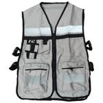 Chaleco brigadista gris perla SE-CHB con reflejante y bolsa unitalla