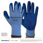 Albañil de construcción utilizando guantes de algodón DermaCare 16-975 con palma de látex
